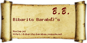 Bibarits Barabás névjegykártya